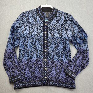 Nomadic Traders Cardigan Sweater Womens Small Nordic Silver Buttons Ombre‎